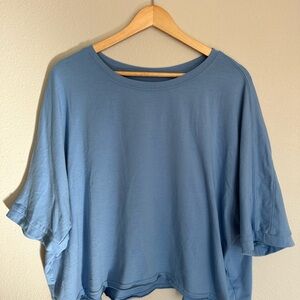 Casual Blue Short Sleeve Top